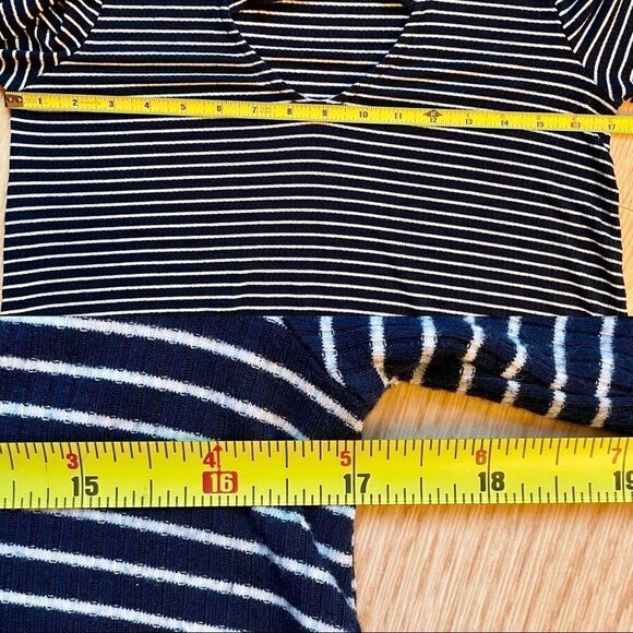 Lush Blue & White Striped Strappy V-Neck Flowy Shirt - Picture 4 of 8